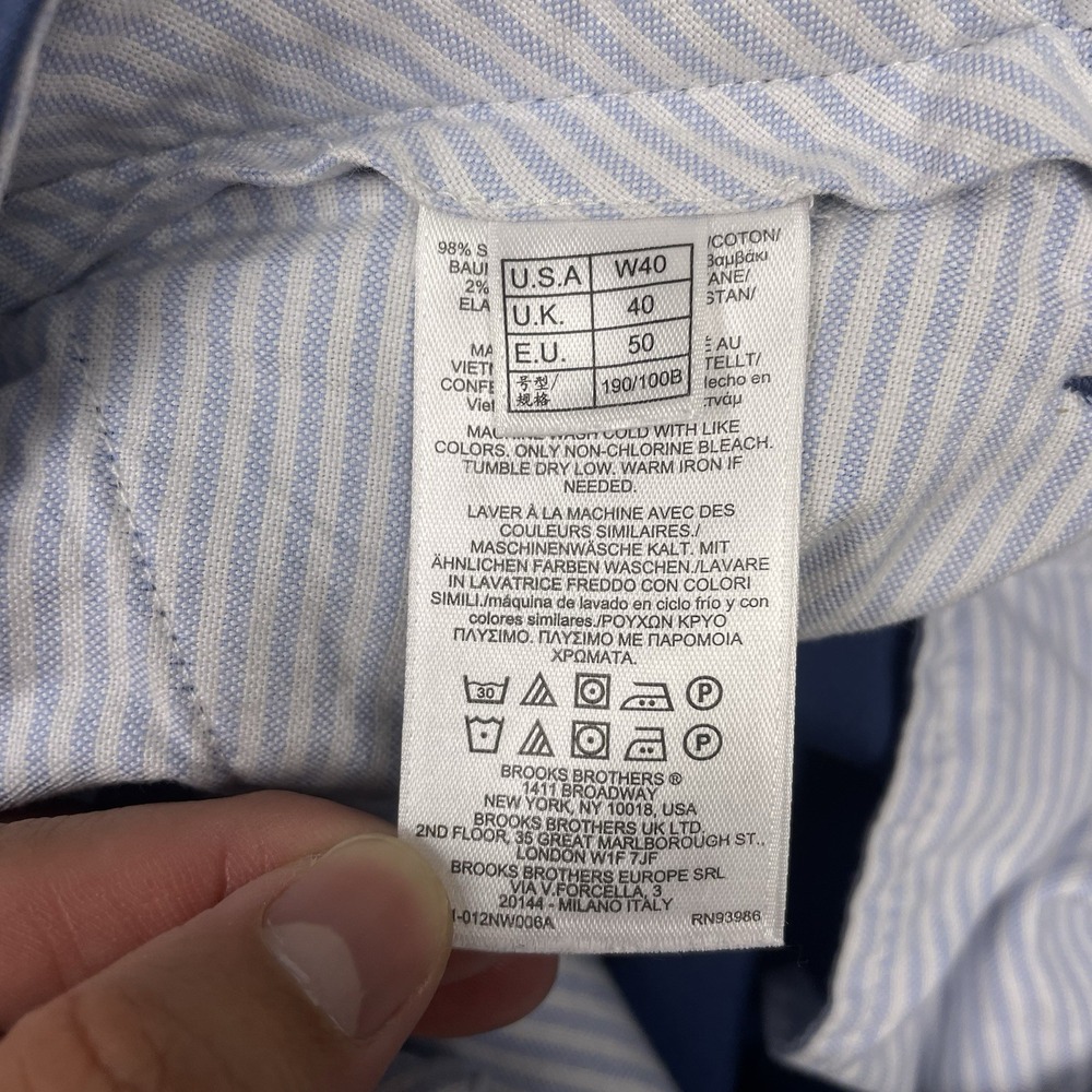 Brooks Brothers Bermuda Short 40x8.5 Flat Front Blue‎ Preppy GUC - Picture 8 of 10